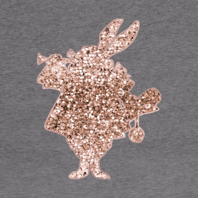 Sparkling rose gold Mr Rabbit by peggieprints